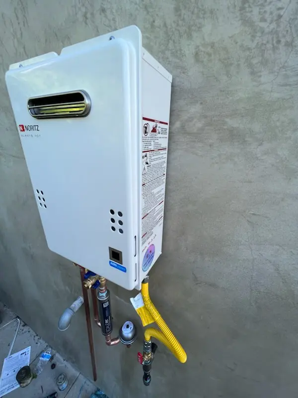 Tankless water heater installation for Henson Farms homes